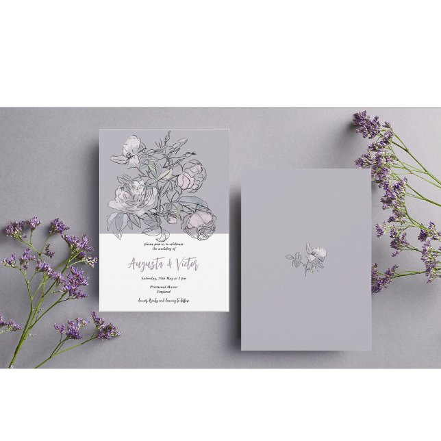 Rose Script élégant mariage invitation (Créateur téléchargé)