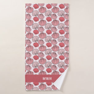 Rose Seashell Pattern Badetuch Set Badehandtuch