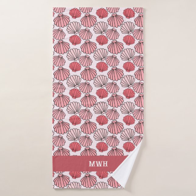 Rose Seashell Pattern Badetuch Set Badehandtuch (Badehandtuch)