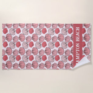 Rose Seashell Pattern Beach Handtuch - Benutzerdef