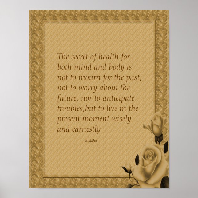 Rose Secret Health Buddha Zitat inspirierend Poster (Vorne)