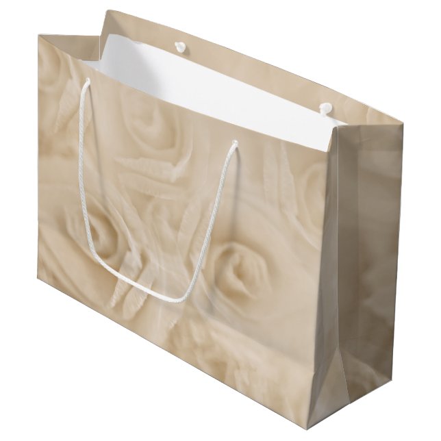 Rose Sepia Große Geschenktüte (Vorderseite Schrägansicht)