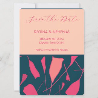 Rose Set Flat Save the Date Karte