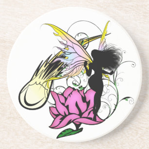 Rose Shadow Fairy Sandstein Untersetzer
