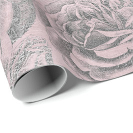 Rose Silbergraue, florenfarbene Rosa Pastell Velve Geschenkpapier
