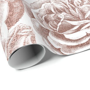 Rose Silbergraue, weiße Rosenrösche Geschenkpapier