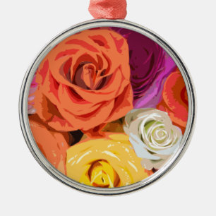 Rose Silbernes Ornament