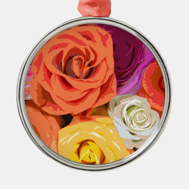 Rose Silbernes Ornament (Vorne)
