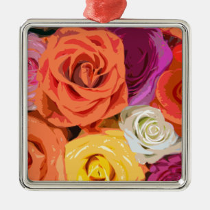 Rose Silbernes Ornament