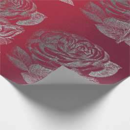 Rose Silver Gray Metallic Roter Wein Chic Geschenkpapier