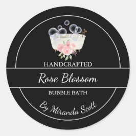 Rose simple fait maison Étiquette de bain de bulle