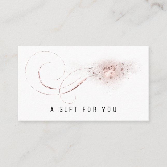 Rose simple Gold Heart Certificat cadeau Lashes MU (Devant)