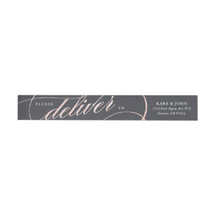 Rose simple  Gold Script Étiquettes de adresse