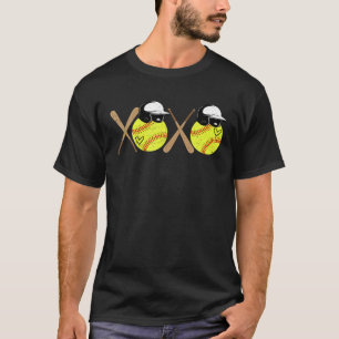 Rose sind Red Blah Blah Softball ist mein Valentin T-Shirt