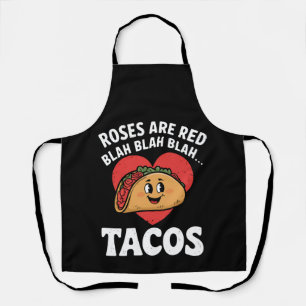 Rose sind Red Blah Tacos Funny Valentine Day Schürze