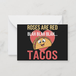 Rose sind Red Blah Tacos Valentinstag Food Lover Mitteilungskarte