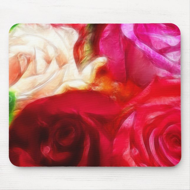 Rose sind rosa pfirsichrot und einzigartig mousepad (Vorne)
