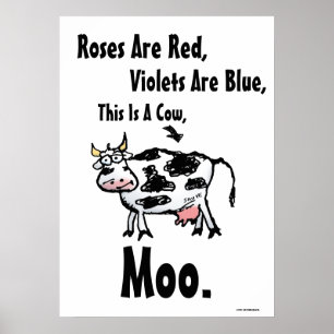 Rose sind rot - das ist ein kuhfreundliches Poster