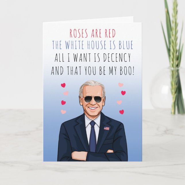 Rose sind rot Das Weiße Haus ist blau Valentine Karte (Vorderseite)