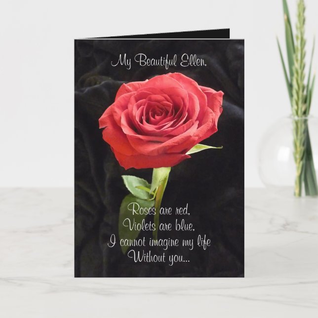 Rose sind rot. Heiraten Sie Personalisierten Vorsc Karte (Vorderseite)
