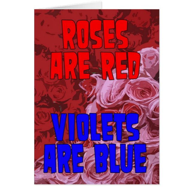 Rose sind rot, Violets blau Adoptiert Karte (Vorne)