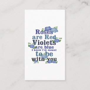Rose sind rot violett sind blau, ich weiß, ich bi visitenkarte