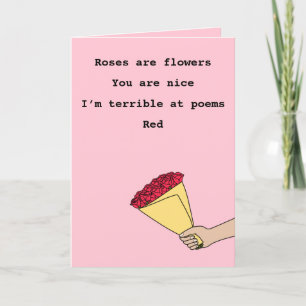 Rose sind rotes lustiges Gedicht Valentinstag Urla Feiertagskarte