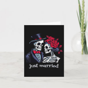 Rose Skeleton Bride & amp; Groom, nur verheiratet Karte