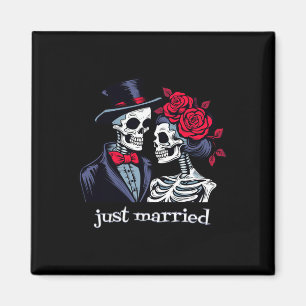 Rose Skelettbräune und Kräuterskelett Halloween Magnet