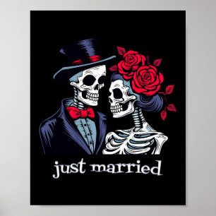 Rose Skelettbräune und Kräuterskelett Halloween Poster