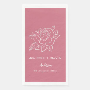 Rose Sketch Personalisierte Hochzeit/ Brautparty Serviette