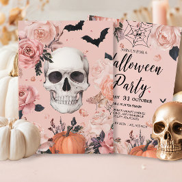 Rose Skull Halloween Einladung