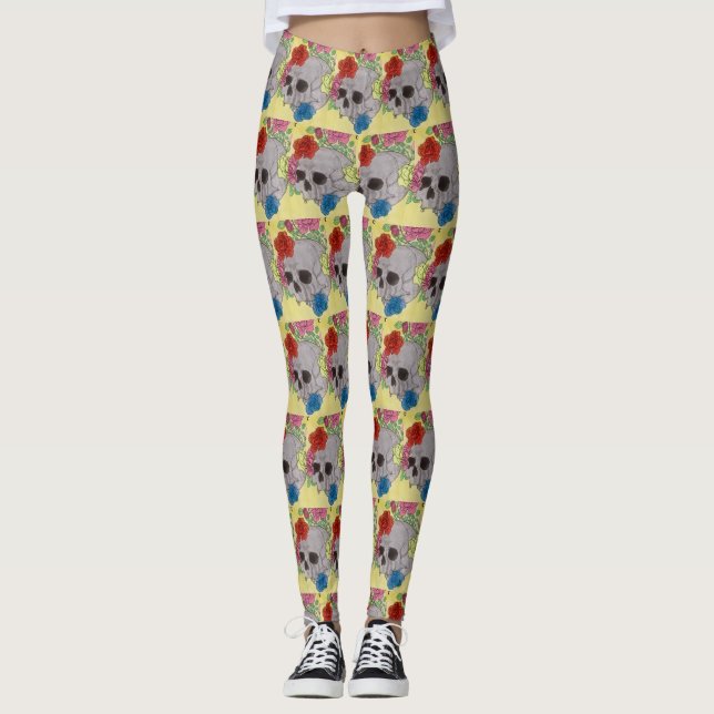 Rose Skull Leggings von HAS Juwelen (Vorderseite)
