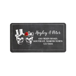 Rose Skuls Rustique Étiquettes de adresse Stickers