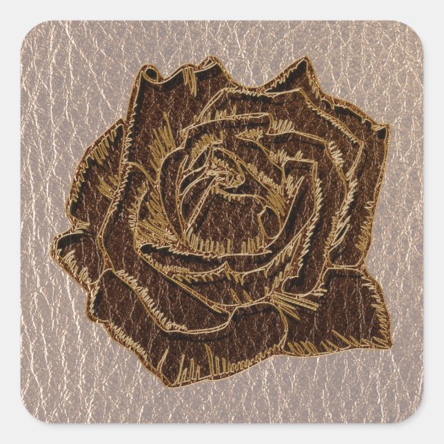Rose Soft Quadratischer Aufkleber (Vorderseite)