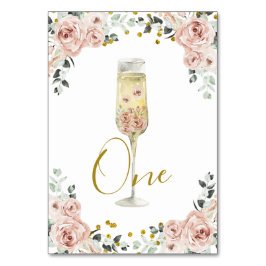 Rose Soiree Brautparty Tischnummer