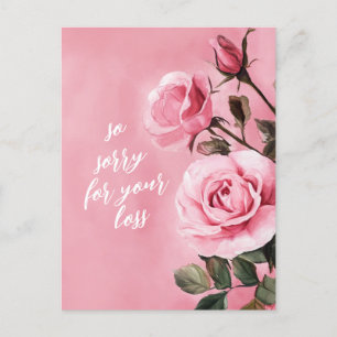 ROSE-SORRY FÜR VERLUSTE KUSTOM-Beileid Postkarte