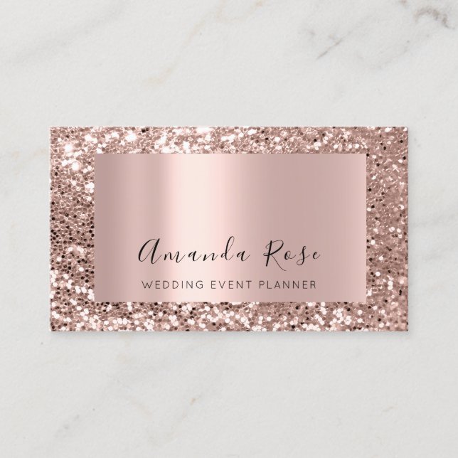 Rose Spark Wedding Event Planner Fashion Schönheit Terminkarte (Vorderseite)