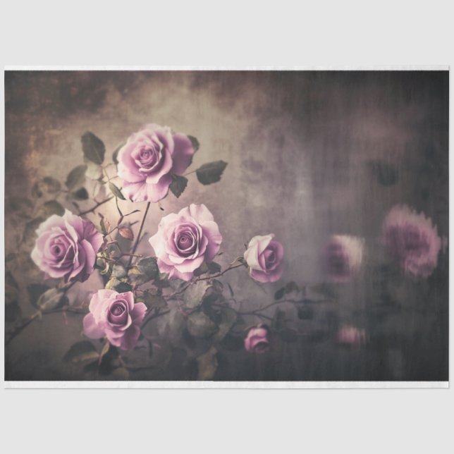 Rose Spiegelungen, Ätherischer See und Blumen Seidenpapier (Vorderseite)
