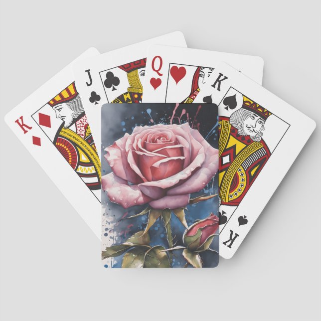 Rose Spielkarten Wasserfarben Poker Cards (Rückseite)