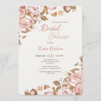 Rose Splendor Brautdusche Einladung