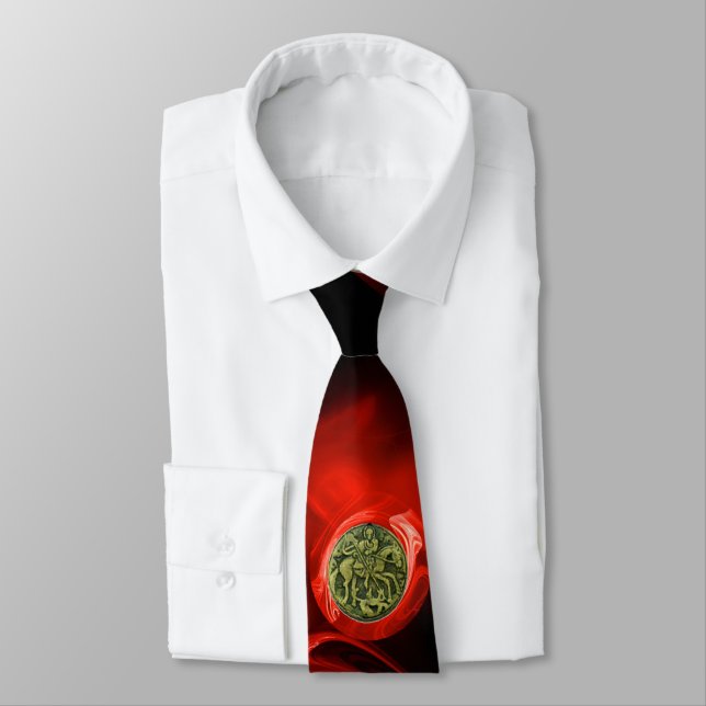 Rose "ST GEORGE AND DRAGON Red Fraktal" Krawatte (Gebunden)