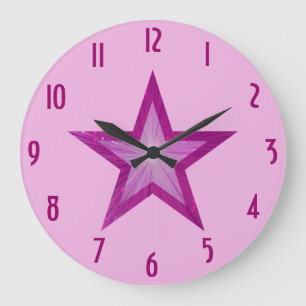 rose Star 'numéros horloge ronde rose pâle rose
