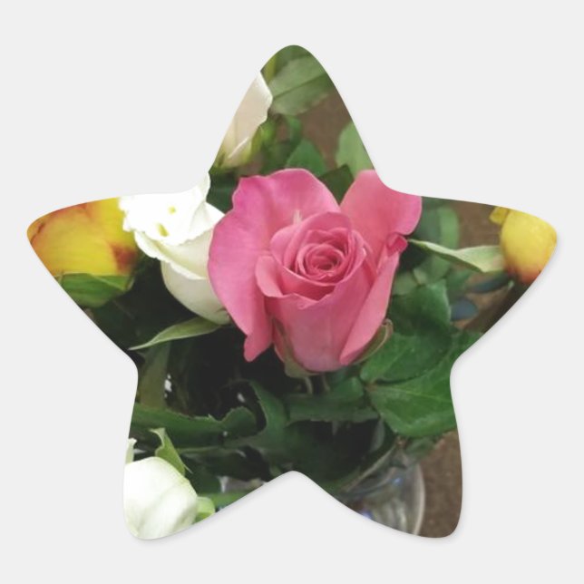 Rose Stern-Aufkleber (Vorderseite)
