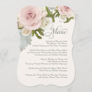 Rose Succulent Romantique Floral Mariage Menu