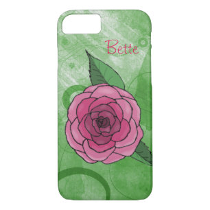 Rose sur l'iPhone vert 7 Coque