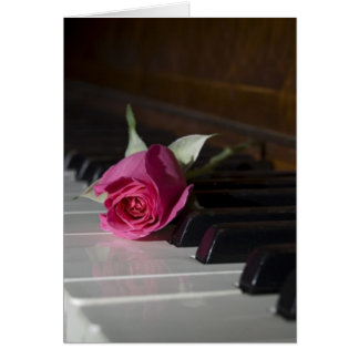 Rose sur piano