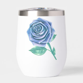 Rose surdimensionné stylisé - bleu Icy