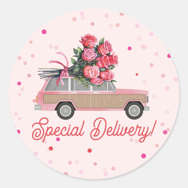 Rose SUV Valentine Runder Aufkleber (Vorderseite)