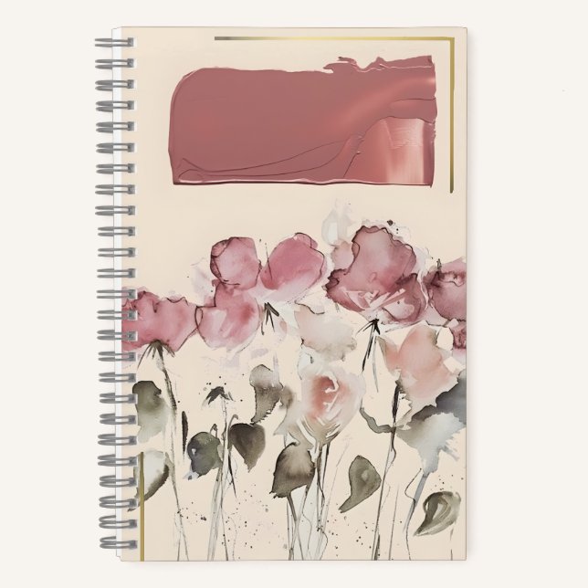 Rosé Swatch & Bloom: Ein AquarellenLegion Notizbuch (Vorderseite)